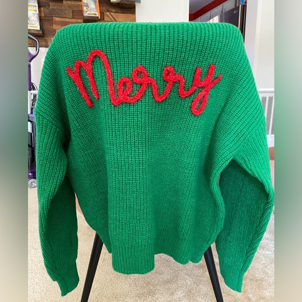 Women's Green Christmas Sweater- Size S